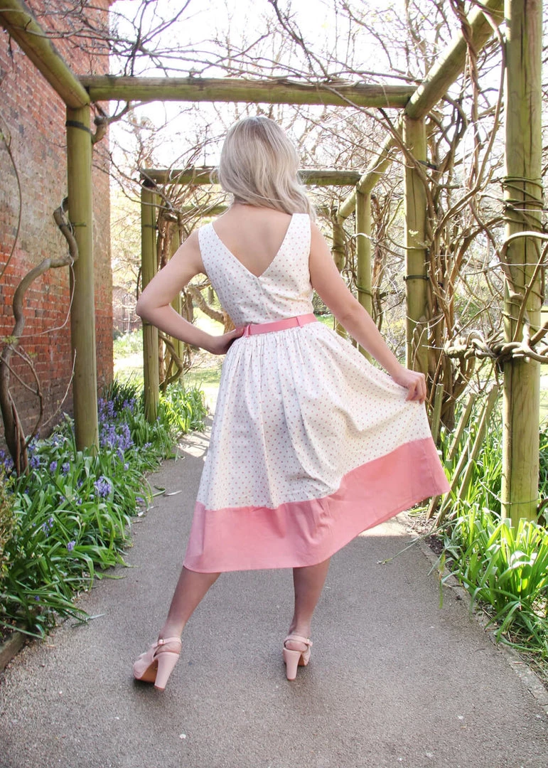 Collectif Brielle Love Heart 50's Swing Dress Ivory