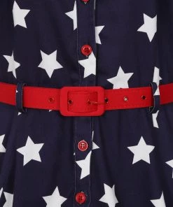 Collectif Caterina Stars 50's Swing Dress Navy New In