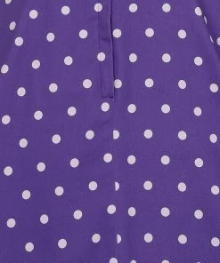 Collectif Dolores Pretty Polkadot 50's Swing Dress Purple