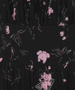 New In Collectif Carmen Tipsy Elephants 50's Swing Dress Black