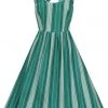 Collectif Titta Mint Humbug 50's Swing Dress Green