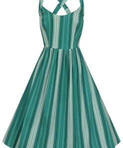 Collectif Titta Mint Humbug 50's Swing Dress Green