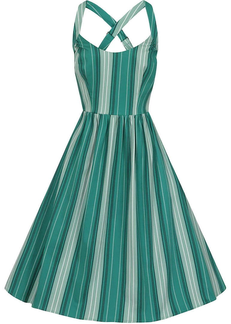 Collectif Titta Mint Humbug 50's Swing Dress Green