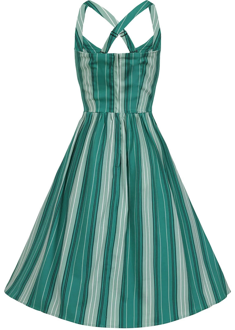 Collectif Titta Mint Humbug 50's Swing Dress Green