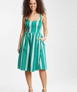 Collectif Titta Mint Humbug 50's Swing Dress Green