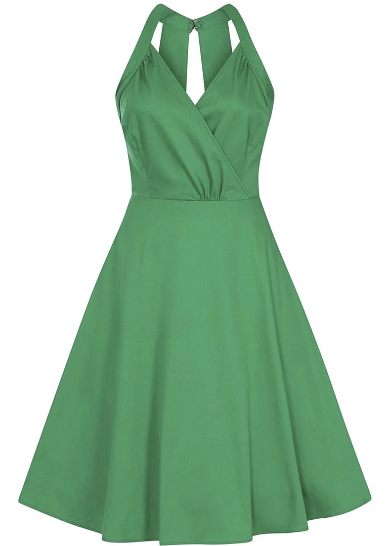 Collectif Hadley 50's Swing Dress Green New In