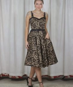 Collectif Nova Leopard 50's Swing Dress Multi New In