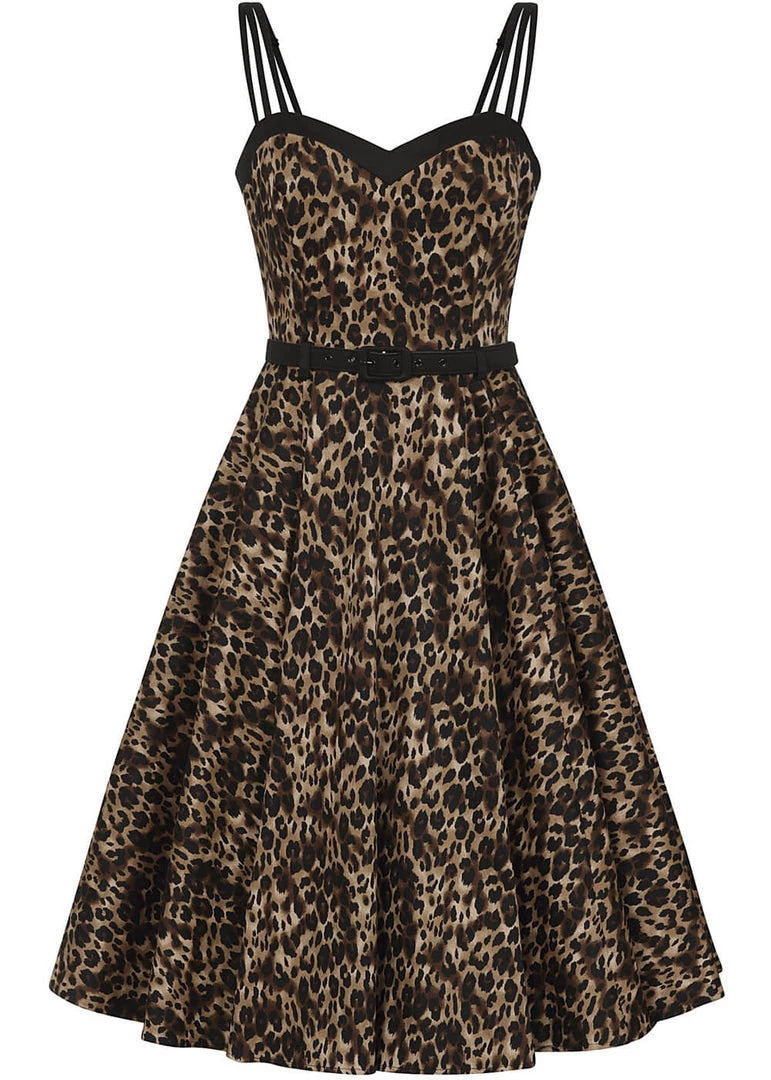 Collectif Nova Leopard 50's Swing Dress Multi New In