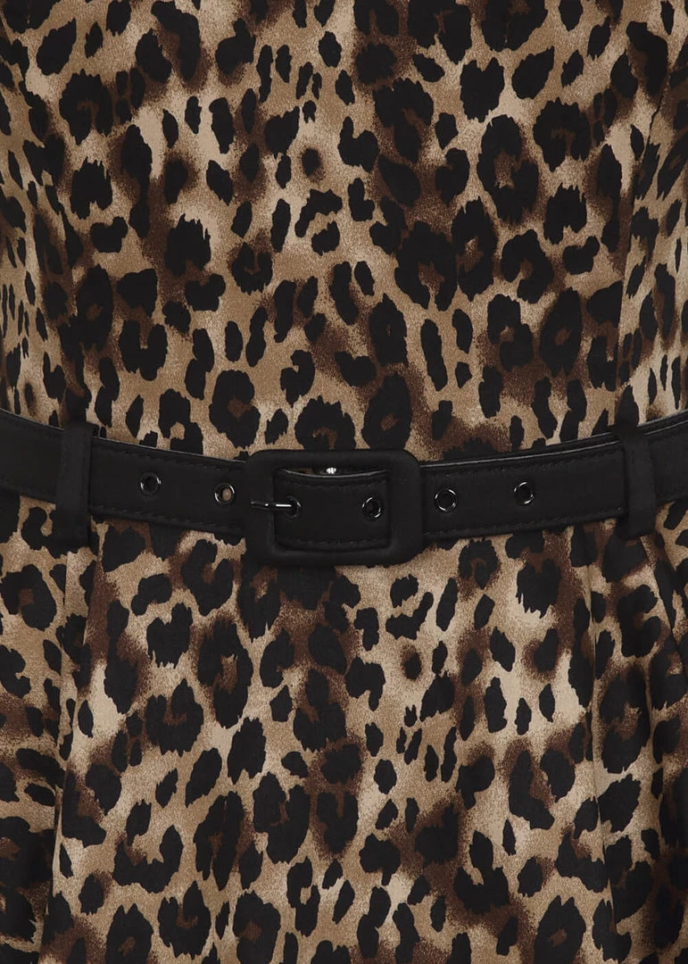Collectif Nova Leopard 50's Swing Dress Multi New In
