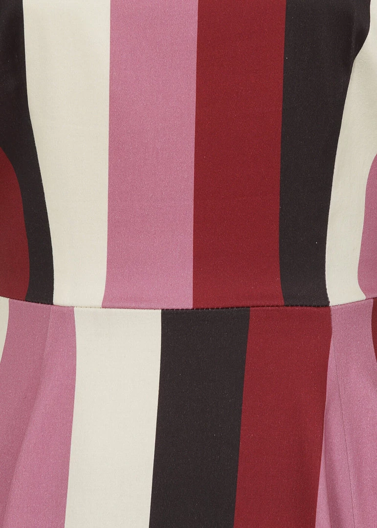 New In Collectif Frances Bubble Gum Stripe 50's Swing Dress Multi