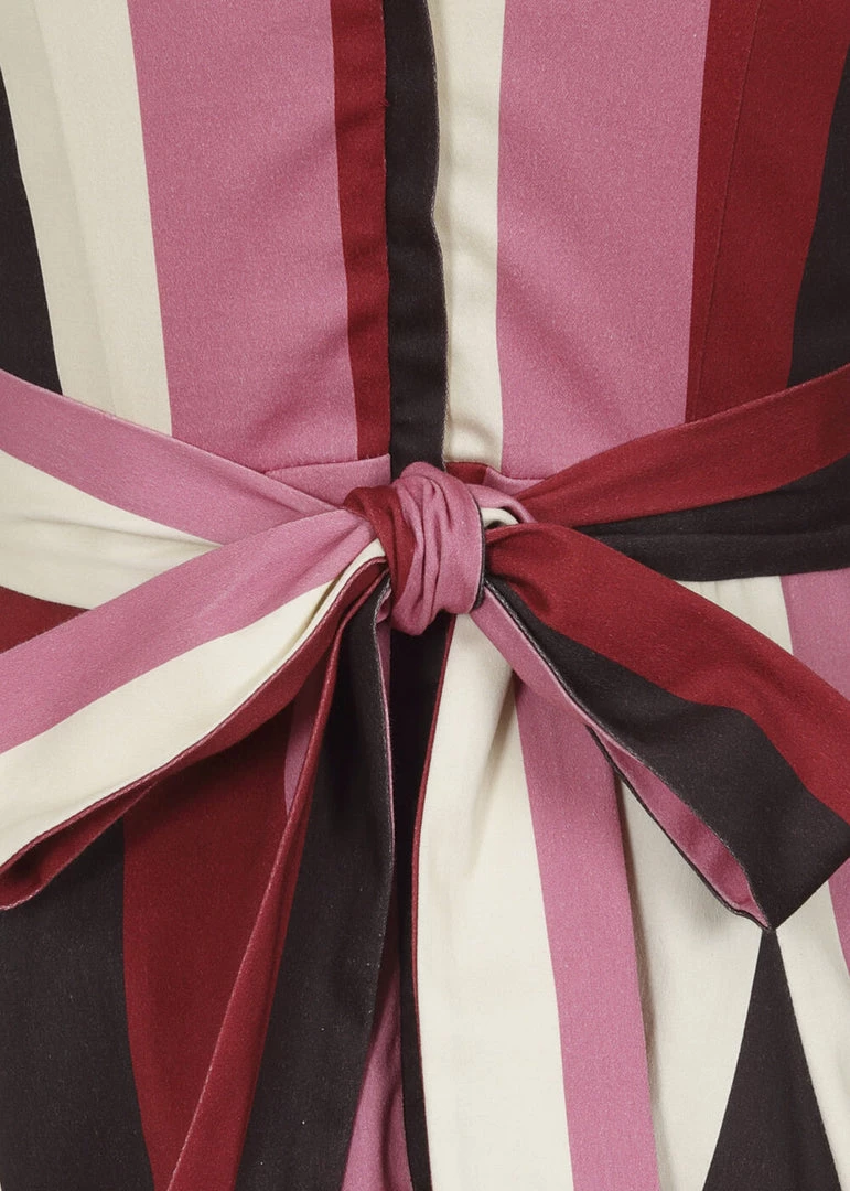 New In Collectif Frances Bubble Gum Stripe 50's Swing Dress Multi