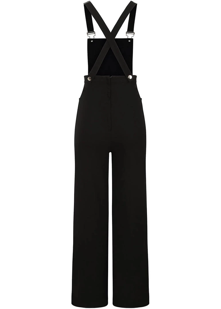 Collectif Kayden 60's Dungarees Black New In