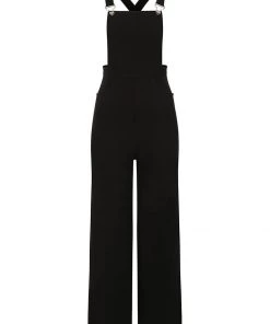 Collectif Kayden 60's Dungarees Black New In