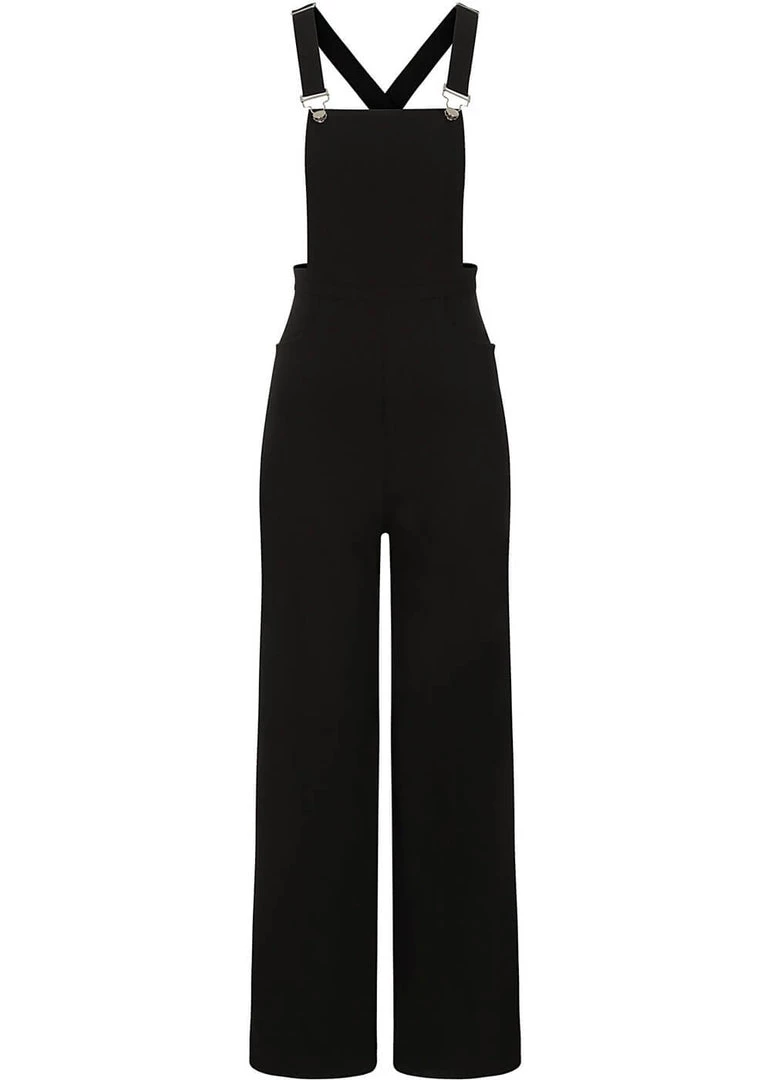 Collectif Kayden 60's Dungarees Black New In