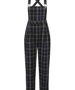 Collectif Rada Nancy Check 60's Dungarees Black