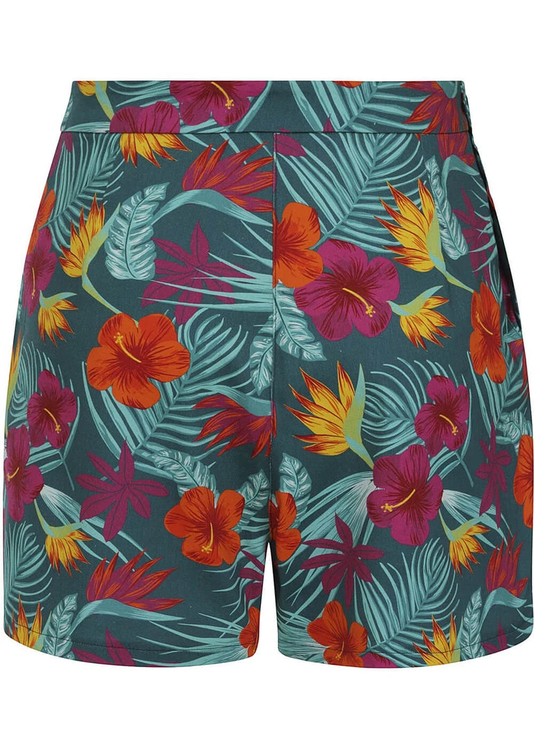 New In Collectif Adriana Tropico 50's Shorts Multi Colour