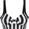 Collectif Beetle Stripe 60's Bikini Top Black White