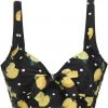 New In Collectif Lemon Polka 50's Bikini Top Black