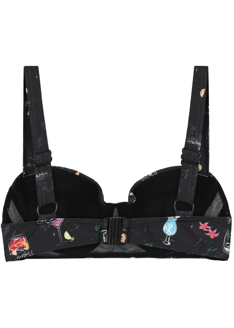 Collectif Cocktail Menu 50's Bikini Top Black New In
