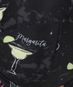 Collectif Cocktail Menu 50's Bikini Top Black New In