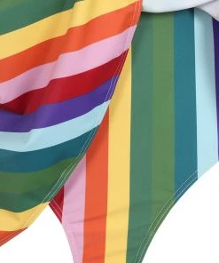 Collectif Rainbow Stripes 60's Bikini Briefs Skirt Multi New In