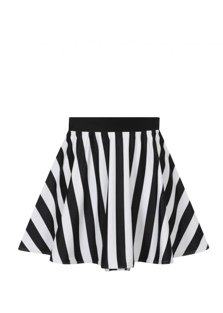 New In Collectif Beetle Stripe 60's Bikini Briefs Skirt Black White