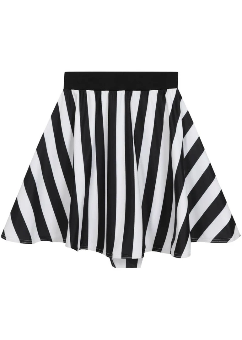 New In Collectif Beetle Stripe 60's Bikini Briefs Skirt Black White
