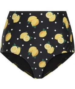 Collectif Lemon Polka 50's Bikini Brief Black