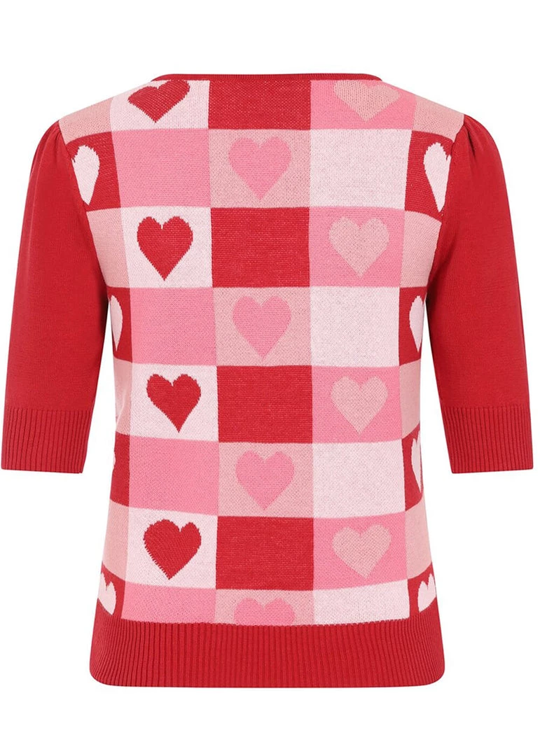 Collectif Chrissie Love Knitted Top Red