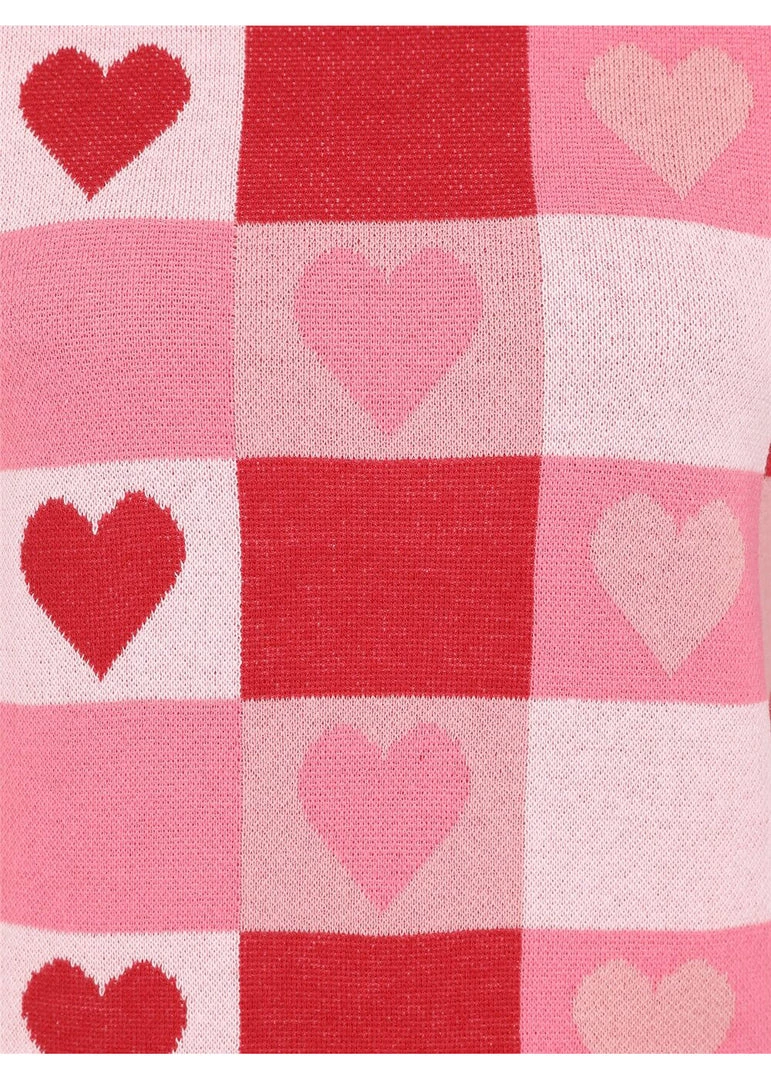 Collectif Chrissie Love Knitted Top Red