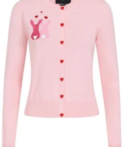 Collectif Jessie Some Bunny To Love 50's Cardigan Pink New In
