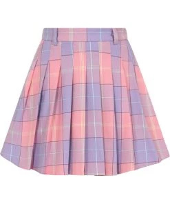 New In Collectif Daria Sweetheart Check Mini Skirt Pink