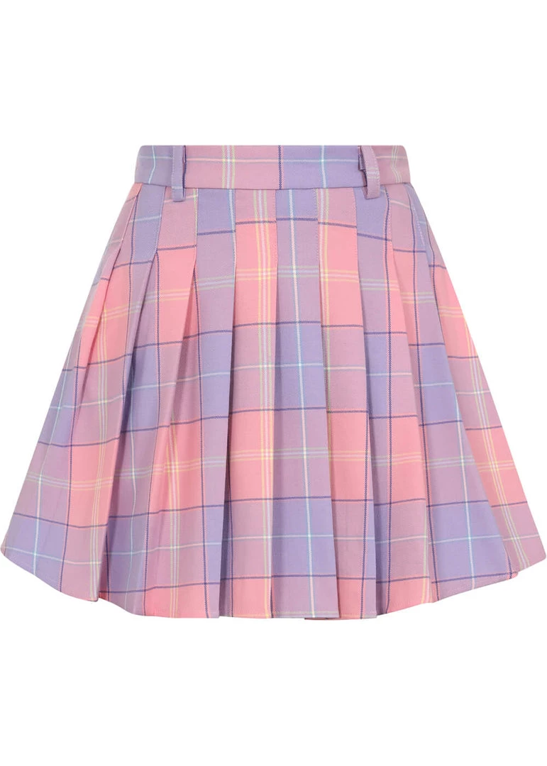 New In Collectif Daria Sweetheart Check Mini Skirt Pink