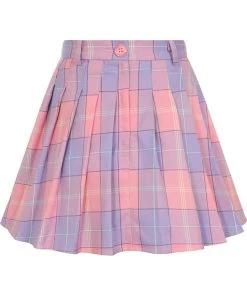 New In Collectif Daria Sweetheart Check Mini Skirt Pink