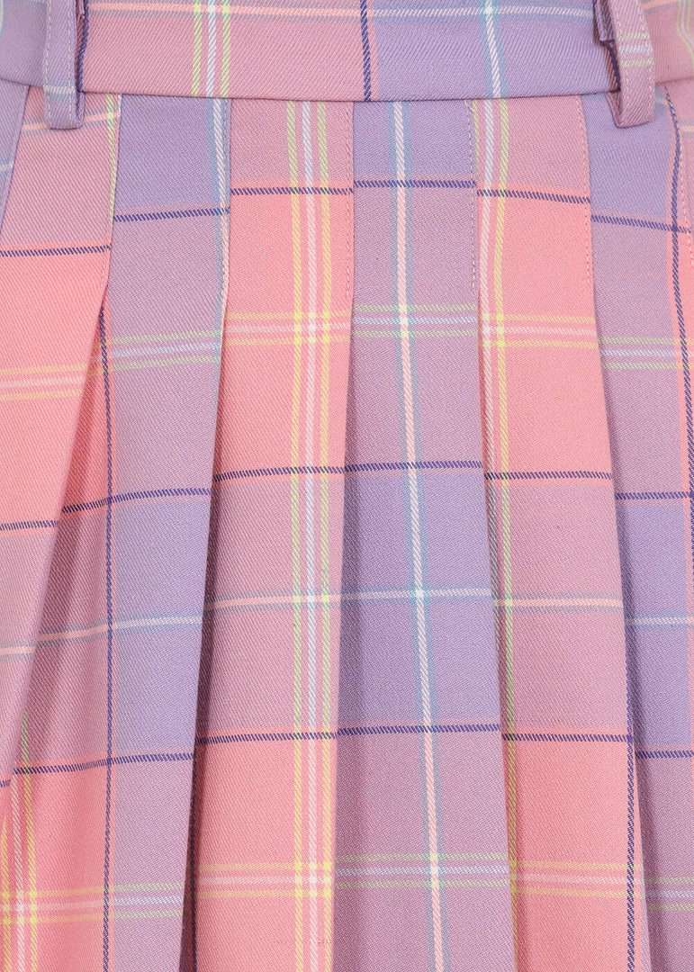 New In Collectif Daria Sweetheart Check Mini Skirt Pink