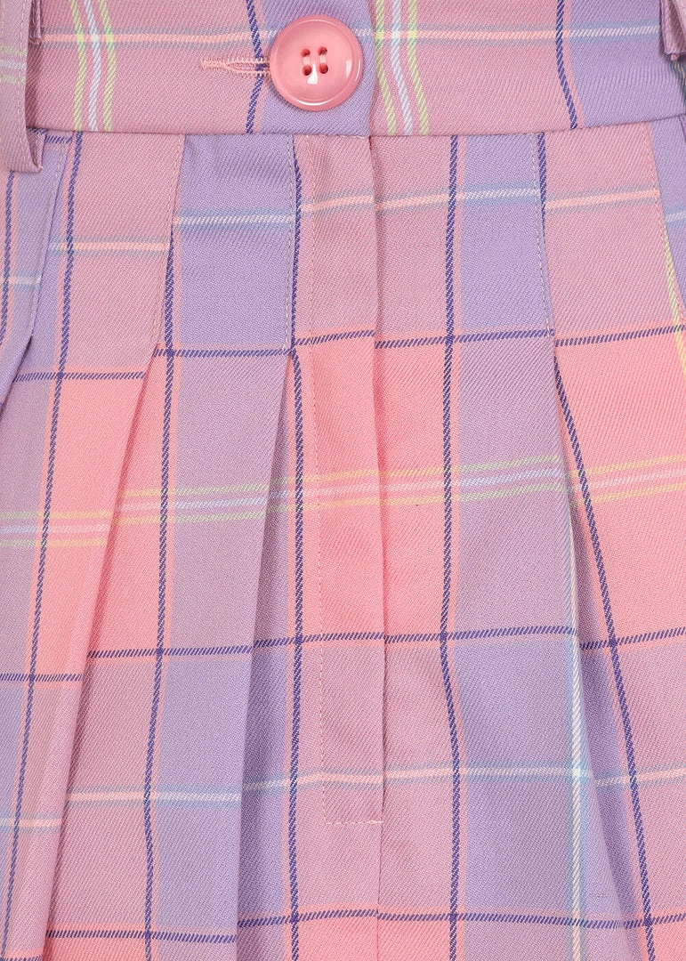 New In Collectif Daria Sweetheart Check Mini Skirt Pink