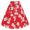 New In Collectif Megan Cat Croupier 50's Swing Skirt Red