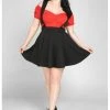 Collectif Klara Heart Suspender 60's Skater Skirt Black