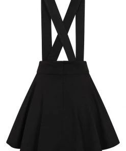 Collectif Klara Heart Suspender 60's Skater Skirt Black