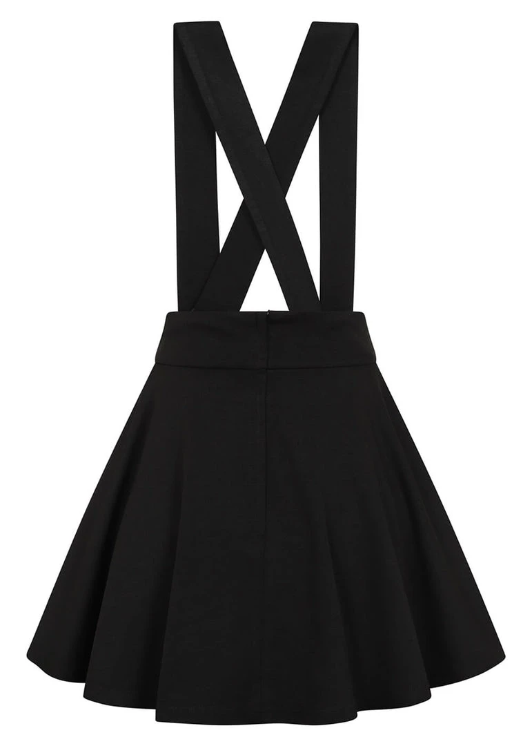 Collectif Klara Heart Suspender 60's Skater Skirt Black