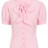 Collectif Erika Sweetheart 40's Blouse Pink New In