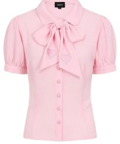 Collectif Erika Sweetheart 40's Blouse Pink New In