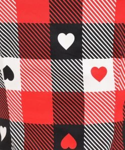 New In Collectif Dolores Heart Gingham 50's Top Red