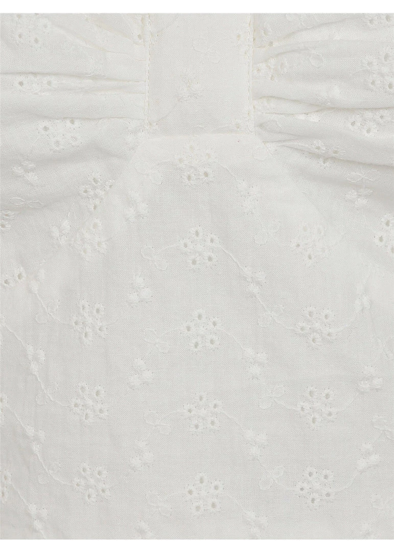 New In Collectif Amoura Broderie 70's Top White