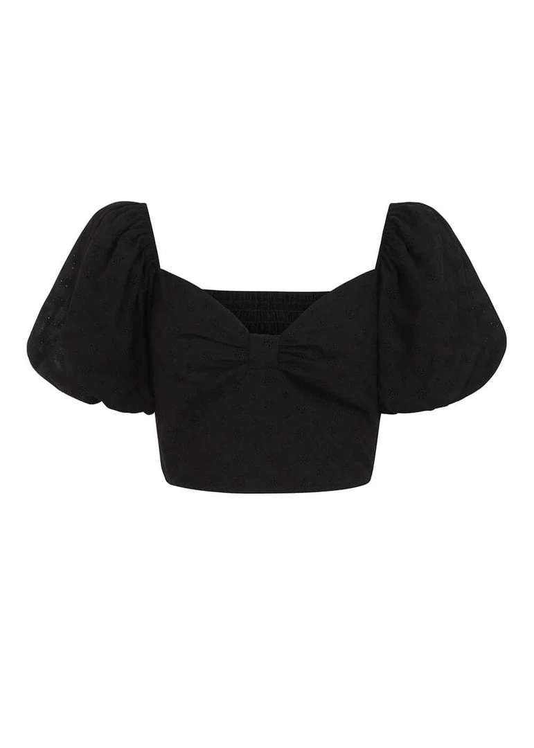 Collectif Amoura Broderie 70's Top Black