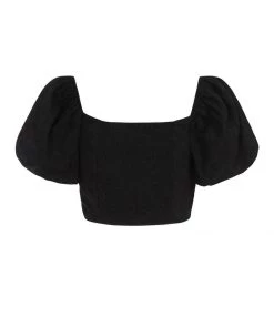 Collectif Amoura Broderie 70's Top Black