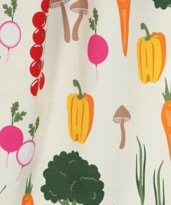 Collectif Marilu Vegetable Medley 50's Swing Skirt Cream New In