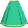 Collectif Matilde Banana Trim 50's Swing Skirt Green New In