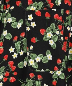 Collectif Luella Wild Strawberries 50's Swing Skirt Black New In