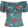 New In Collectif Viviana 50's Hummingbird Eden Top Teal